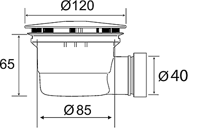 PURUS dušas palikņu izteka ar trapu PURUS dušas palikņu izteka ar trapu