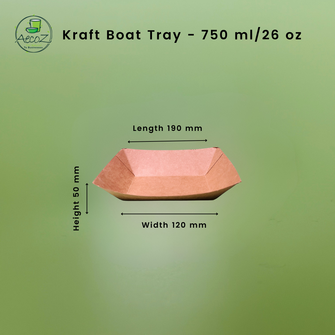 Kraft Boat Tray - 750 ml/26 oz - Box