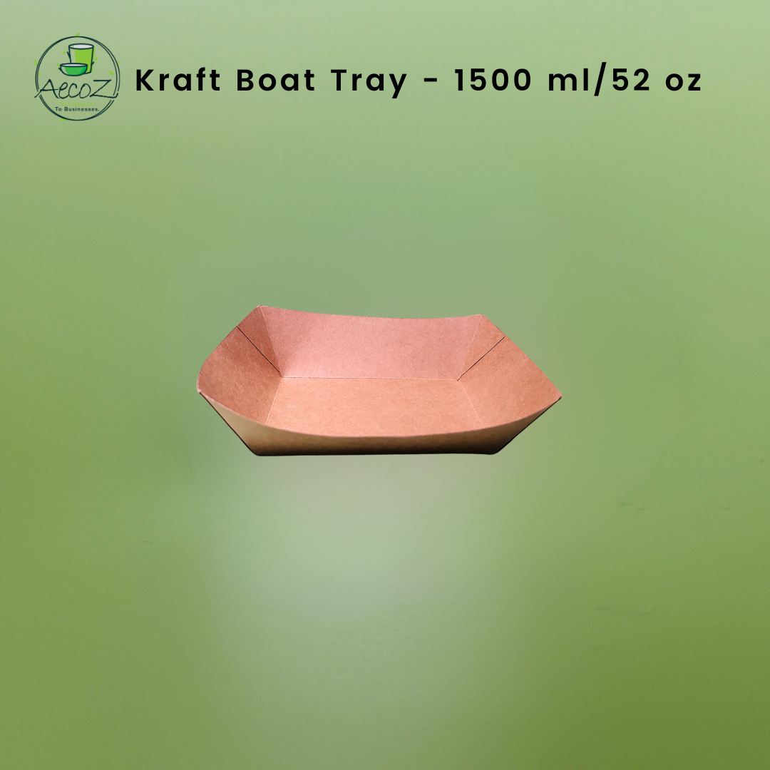 Kraft Boat Tray- 1500ml/52 oz - Box