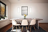 Pinto Ceiling Suspended Chroom steel Opal matte Glass Pinto Ceiling Suspended Chroom steel Opal matte Glass