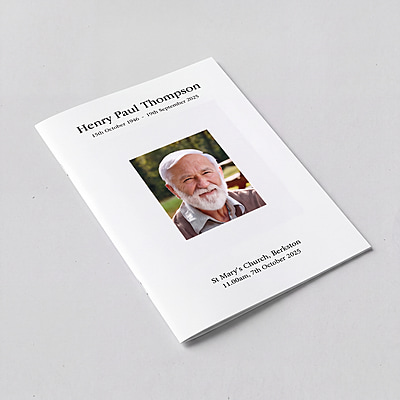 A5 Funeral Order of Service – 8pp