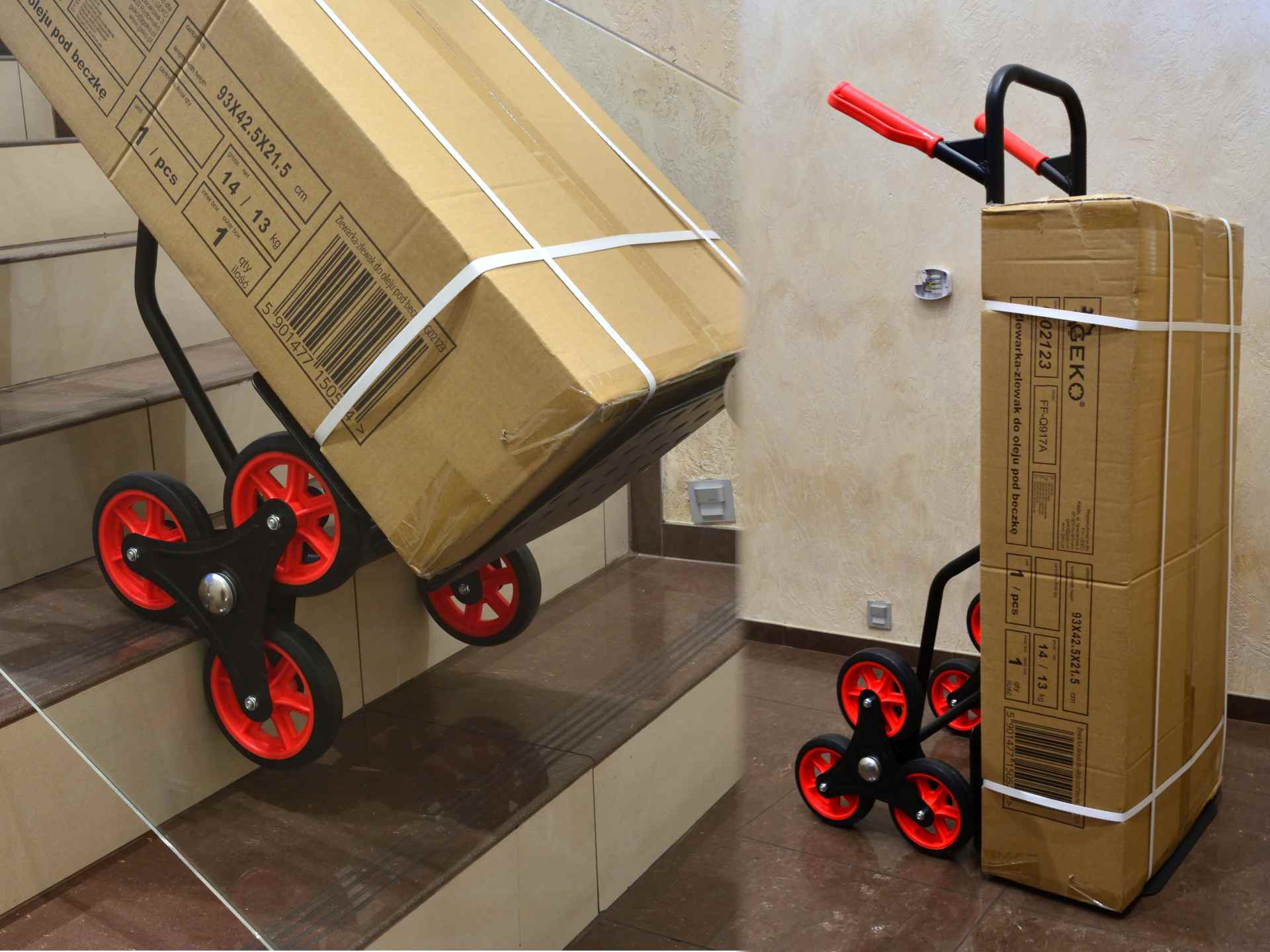 Heavy Duty Steel Foldable Blimb Stairs Trolley 150kg T00501 Heavy Duty Steel Foldable Blimb Stairs Trolley 150kg T00501