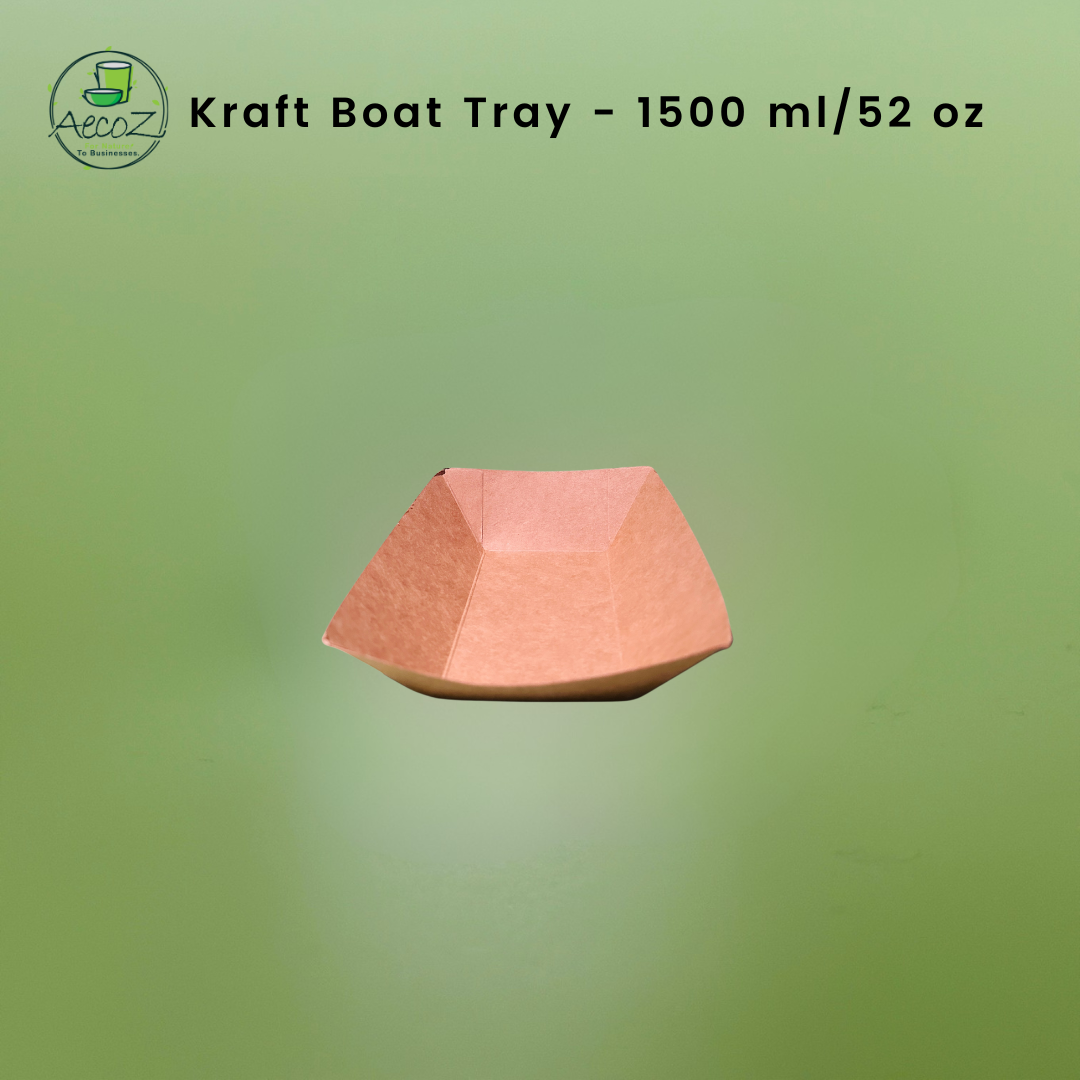 Kraft Boat Tray- 1500ml/52 oz - Box