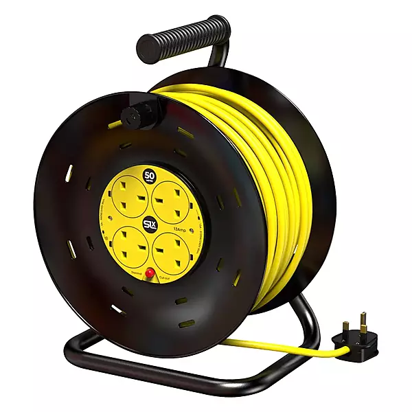 SLx Extension Cable Reel with Four 13A Sockets 50m