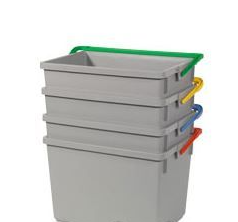 10 Liter Eimer | Grau | mit Farbcodierung | 1 Stück