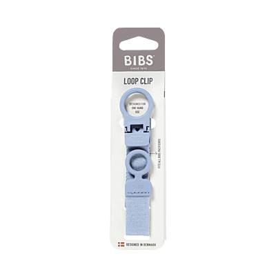 Bibs Pacifier Clip Loop  Dusty Blue
