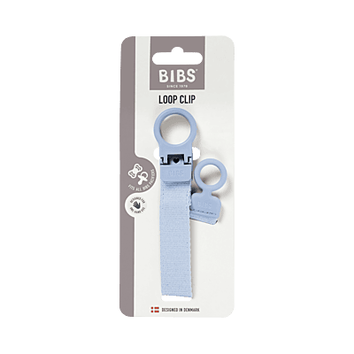 Bibs Pacifier Clip Loop  Dusty Blue
