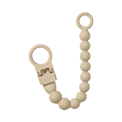 Bibs Pacifier Clip Beaded Vanilla