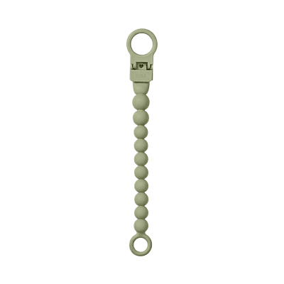 Bibs Pacifier Clip Beaded Sage