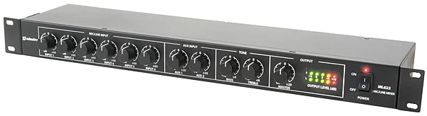 Adastra ML622 Microphone/Aux 1U Rack Mixer
