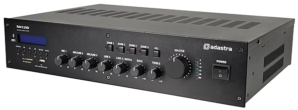 Adastra RM120D 19" Mixer Amplifier DAB+, BT, USB/SD, 120W /4 Ohms or 100V