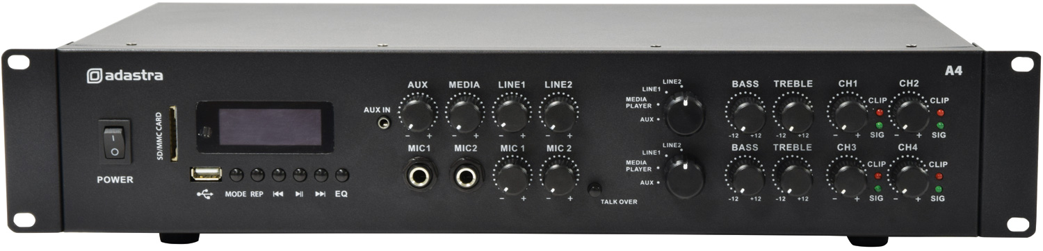 Adastra A4 Stereo PA Amplifier 4x 200W /4 Ohms
