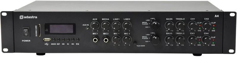 Adastra A4 Stereo PA Amplifier 4x 200W /4 Ohms