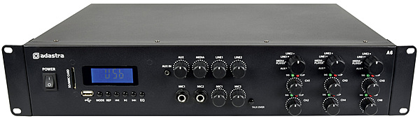 Adastra A6 Stereo PA Amplifier 6x 200W /4 Ohms