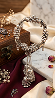 Boho Rectangular Mirror & Hanging Jhumka Kada