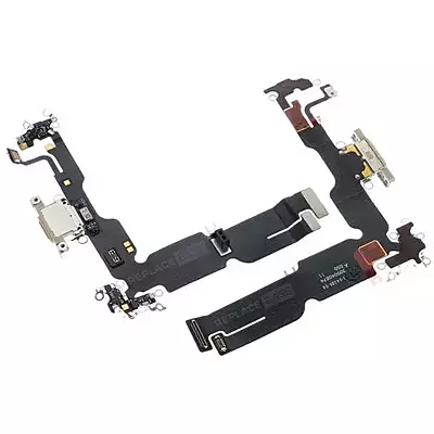 Genuine iPhone 15 Plus - Replacement Charging Port Flex Cable With Microphone - Original - Reclaimed - Yellow