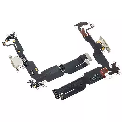 Genuine iPhone 15 Plus - Replacement Charging Port Flex Cable With Microphone - Original - Reclaimed - Yellow