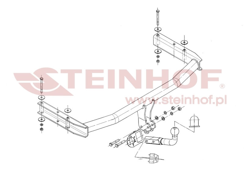 Audi A4 4D
(incl. Quattro) Tow Bar (2004-2007) A-076