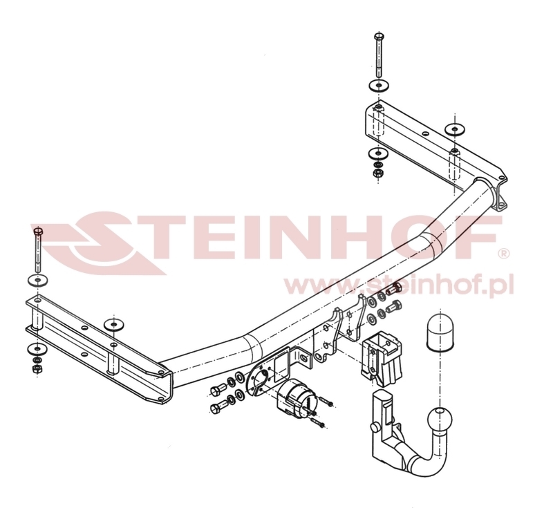 Audi A4 4D
(incl. Quattro) Tow Bar (2000-2004) A-084