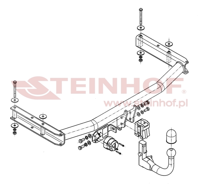 Audi A4 4D
(incl. Quattro) Tow Bar (2004-2007) A-085