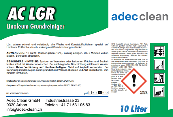 AC LGR | Linoleum Grundreiniger | 10 Liter