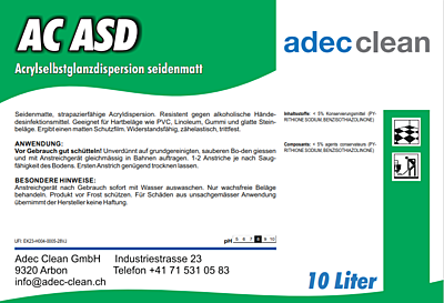 AC ASD | Acrylselbstglanzdispersion seidenmatt | 10 Liter