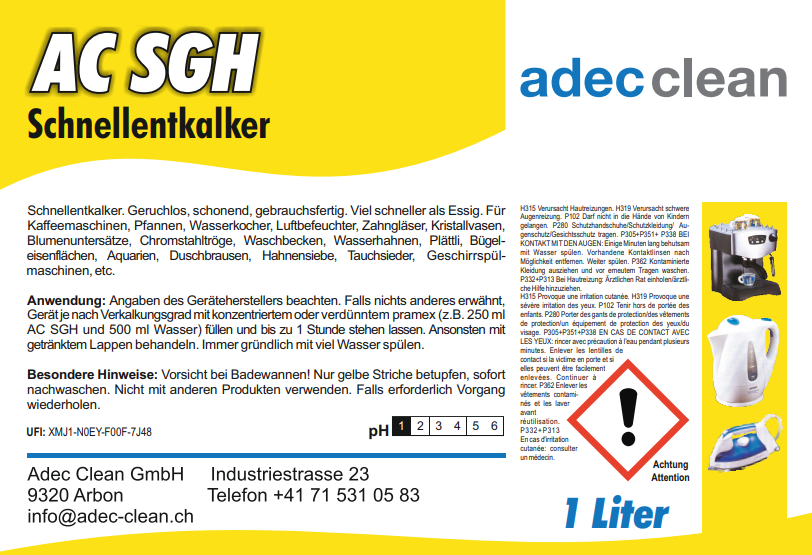 AC SGH | Schnellentkalker | 1 Liter