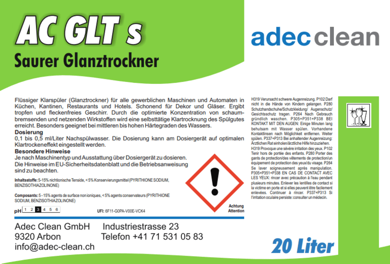 AC GLT s | Saurer Glanztrockner | 20 Liter