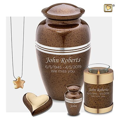 Urn Waxinelichthouder Goudbruin Gespikkeld