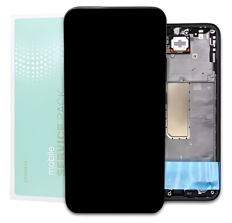 For Samsung A34 5G , A346 - Replacement AMOLED Touch Screen Assembly With Chassis - Graphite - Service Pack - GH82 - 31200A