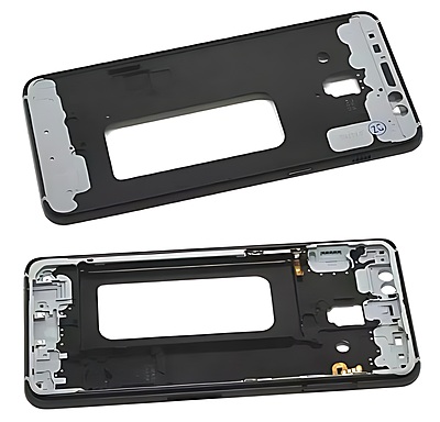 For Samsung Galaxy A8 2018, A530 - Replacement Mid Frame Chassis With Buttons - Black