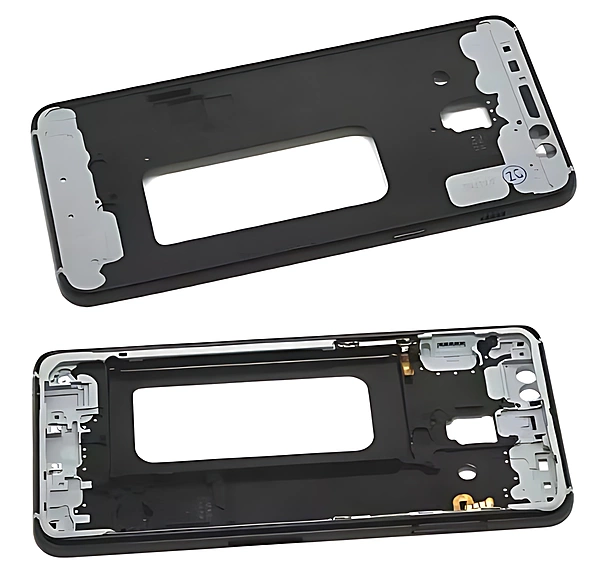 For Samsung Galaxy A8 2018, A530 - Replacement Mid Frame Chassis With Buttons - Black