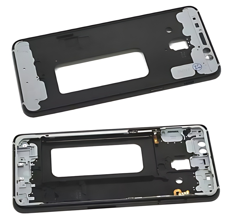 For Samsung Galaxy A8 2018, A530 - Replacement Mid Frame Chassis With Buttons - Black