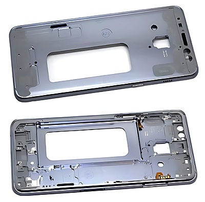 For Samsung Galaxy A8 2018, A530 - Replacement Mid Frame Chassis With Buttons - Blue
