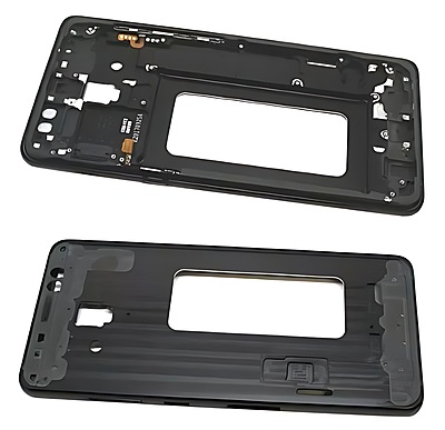 For Samsung Galaxy A8 Plus 2018, A730 - Replacement Mid Frame Chassis With Buttons - Black