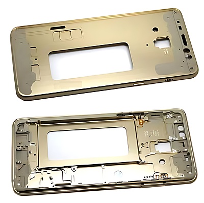 For Samsung Galaxy A8 Plus 2018, A730  - Replacement Mid Frame Chassis With Buttons - Gold