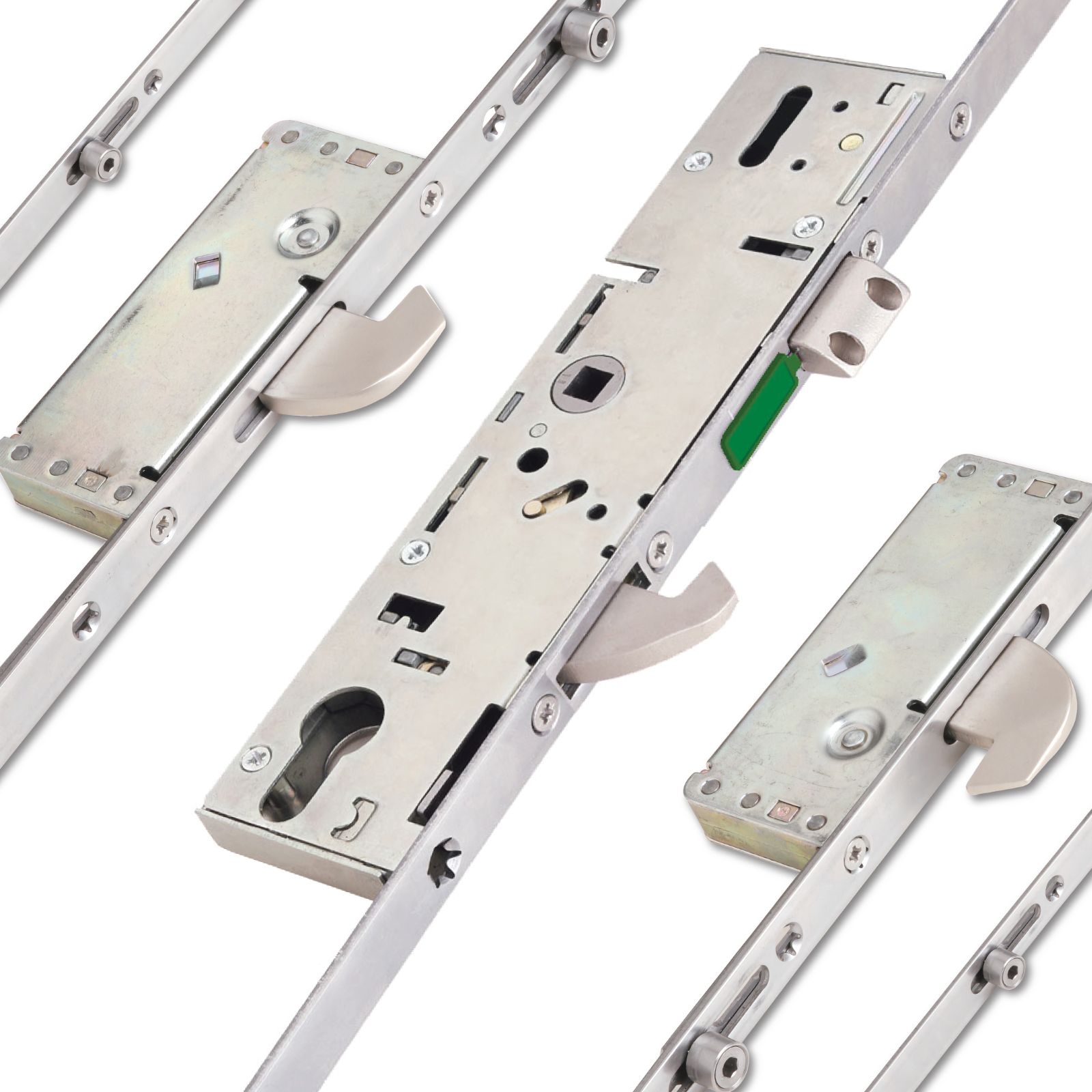 3 Hook 4 Roller Euro Cylinder Multi Point Door Lock Lever Lever - 8000 Series