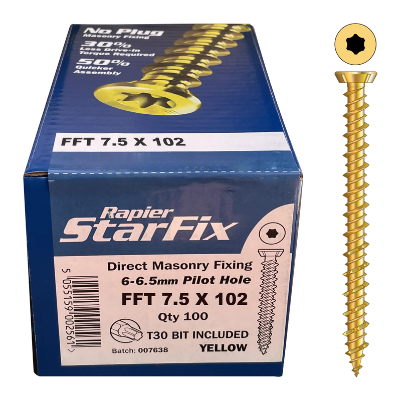 Fastener Fixing Thread (FFT) CSK Masonry Screws (x100)
