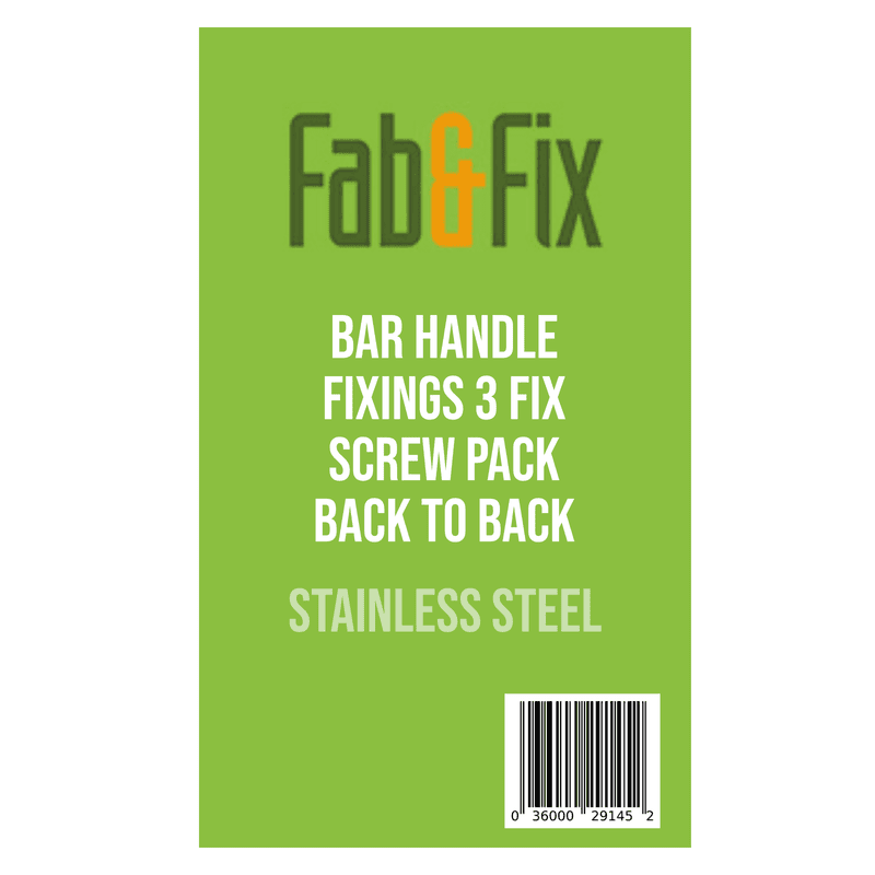 Stainless Steel Bar Handle Fixings 3 Fix Screw Pack