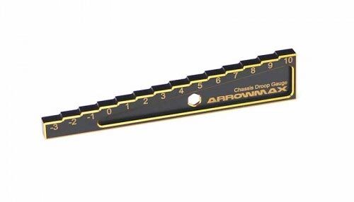 Arrowmax CHASSIS DROOP GAUGE 3 TO 10 MM FOR 1:10 CARS (10MM) BLACK GOLDEN Arrowmax CHASSIS DROOP GAUGE 3 TO 10 MM FOR 1:10 CARS (10MM) BLACK GOLDEN