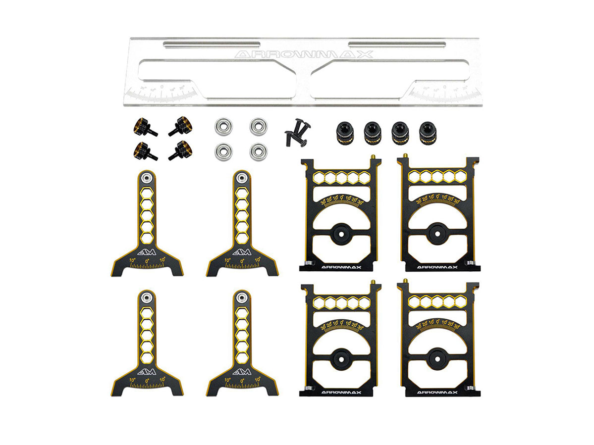 Arrowmax SET-UP SYSTEM 1/10 TOURING CARS WITH BAG BLACK GOLDEN LIMITED EDITION