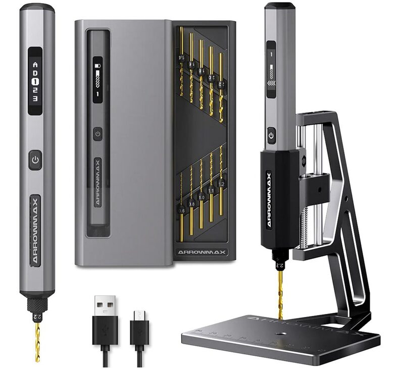 Arrowmax SDS Mini Drill With Alu Case + Benchtop Drill Press (Black) Arrowmax SDS Mini Drill With Alu Case + Benchtop Drill Press (Black)