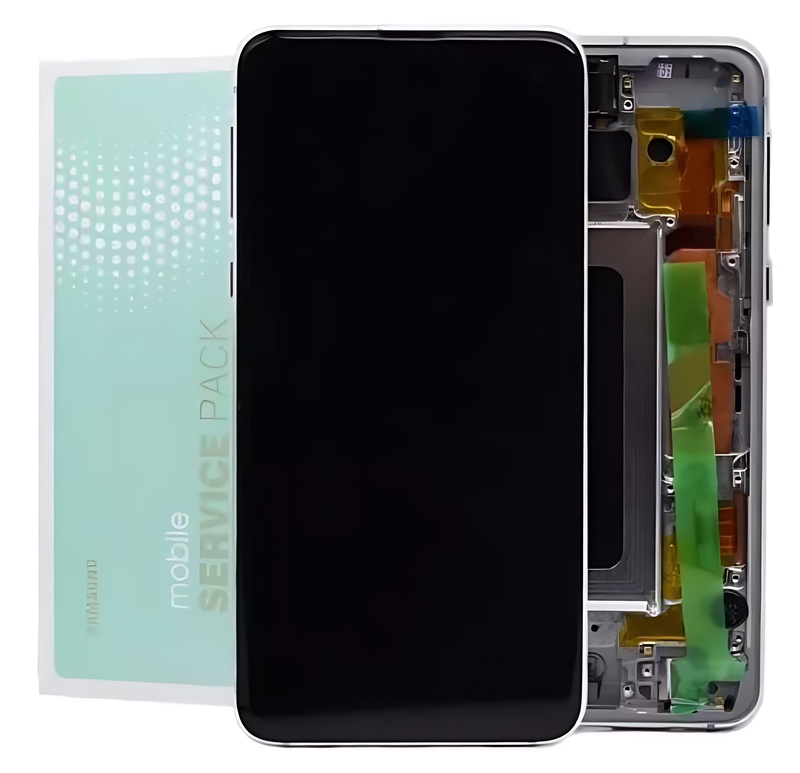 Genuine Samsung S10e G970 - Replacement AMOLED Display Digitizer Touch Screen Assembly With Frame - Prism White - Service Pack - GH82 - 18852B