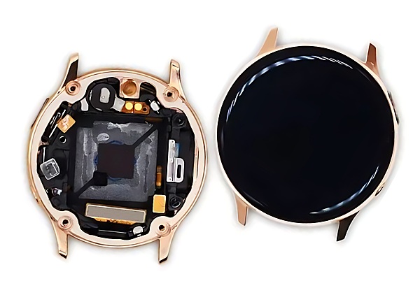 Samsung Galaxy Active2 40mm (R830) - Replacement AMOLED Touch Screen Assembly With Chassis & Buttons - Gold - Original