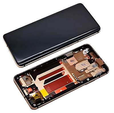 Genuine OnePlus 7 Pro - Replacement AMOLED Touch Screen Assembly With Chassis - Almond , Gold - Authorised