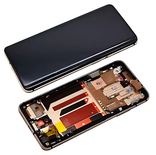 Genuine OnePlus 7 Pro - Replacement AMOLED Touch Screen Assembly With Chassis - Almond , Gold - Authorised