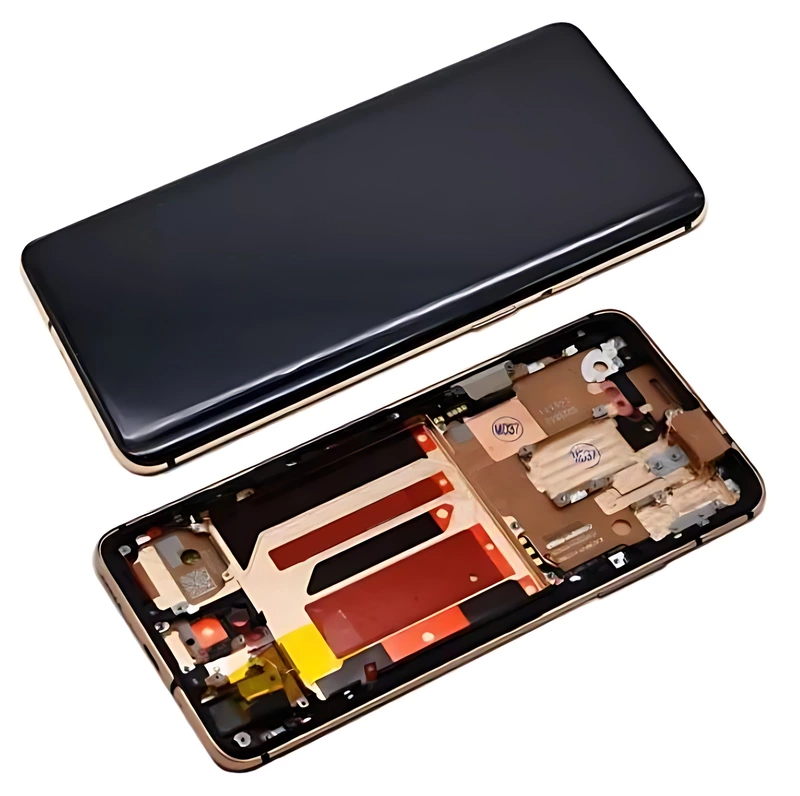 Genuine OnePlus 7 Pro - Replacement AMOLED Touch Screen Assembly With Chassis - Almond , Gold - Authorised