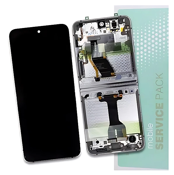 For Samsung Galaxy Z Flip5 , F731 - Replacement AMOLED Touch Screen Assembly With Chassis - Cream