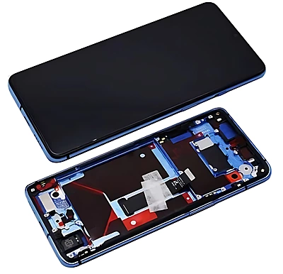 Genuine OnePlus 7T - Replacement AMOLED Touch Screen Assembly With Chassis - Glacier Blue - Authorised