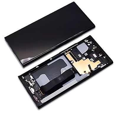 For Samsung Galaxy Note 20 Ultra , N985 - Replacement AMOLED Touch Screen Assembly With Chassis - Mystic Black - GH82 - 23596A